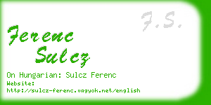 ferenc sulcz business card